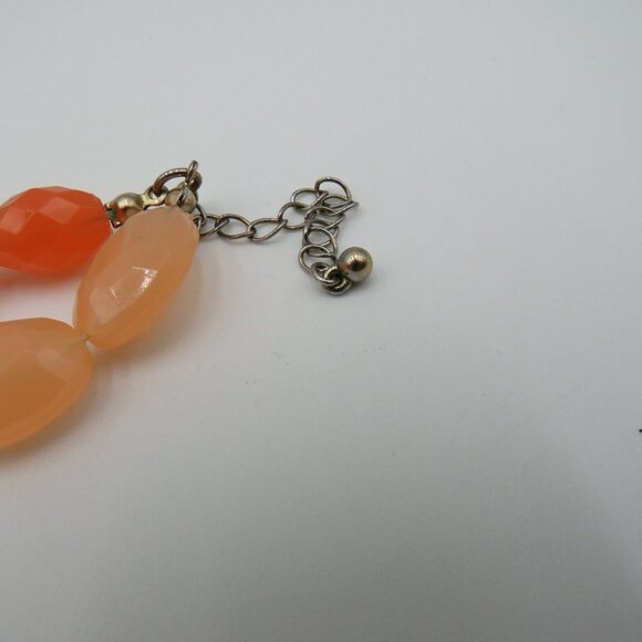 Vintage Necklace 16" Double Strand Plastic Faceted Two Tone Orange Beads - Picture 11 of 12